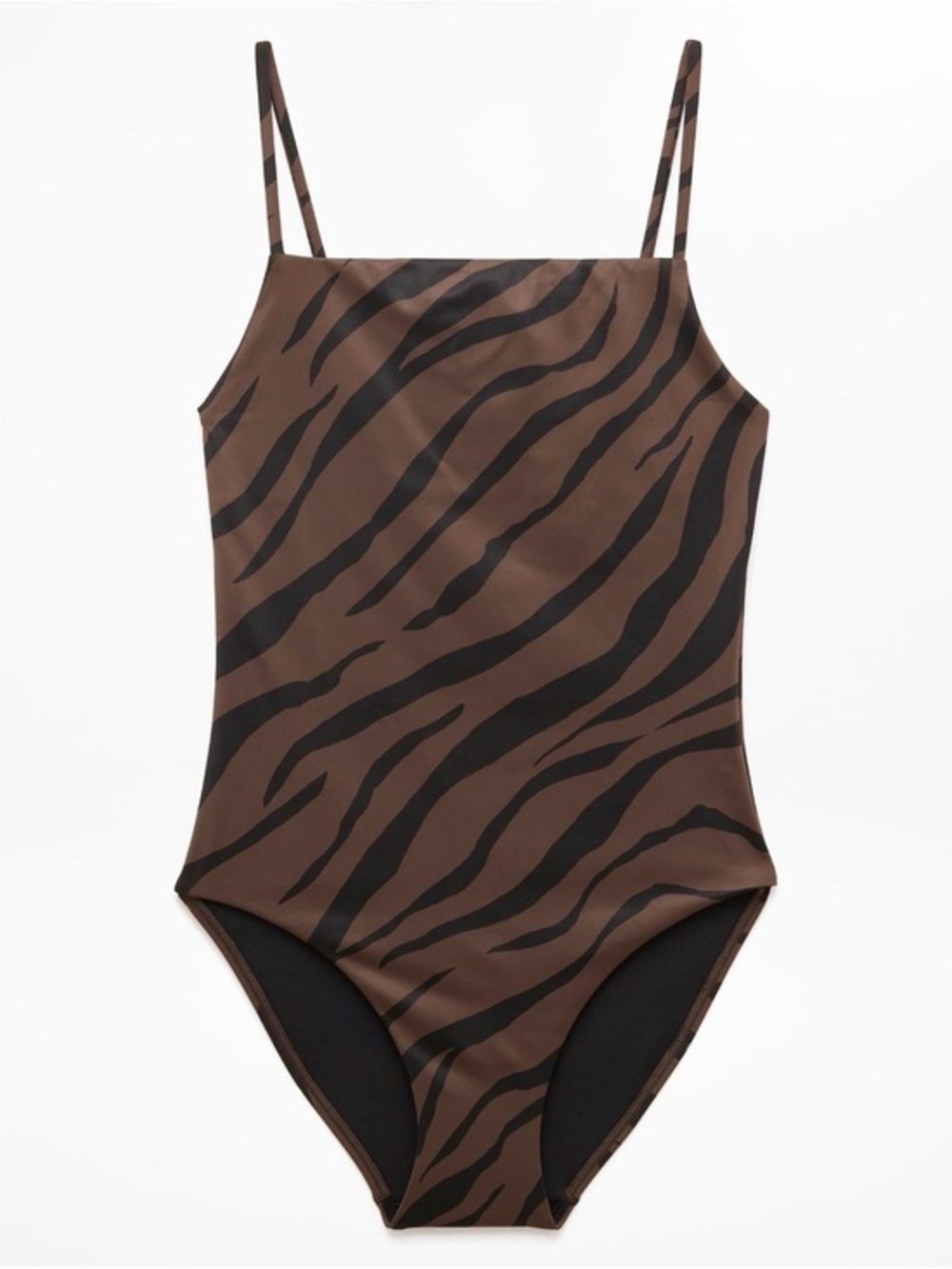 NWT Athleta Straight Neck One Piece Zebra Print Swimsuit